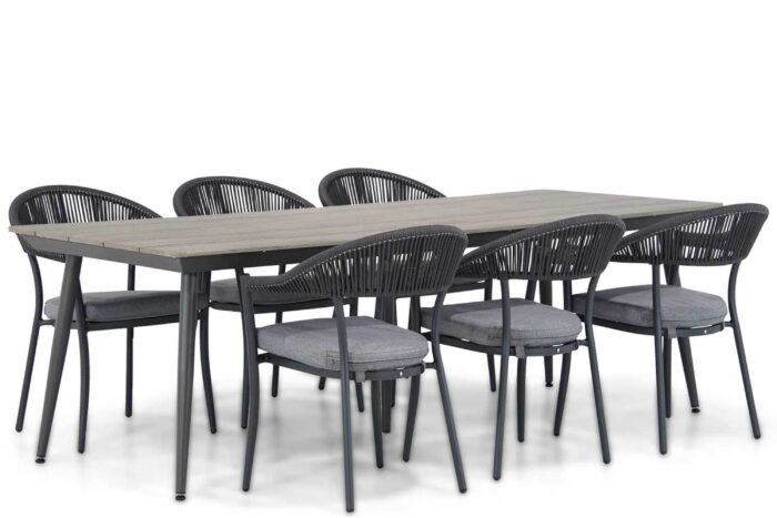 Santika Furniture Vivian/Matale 240 cm dining tuinset 7-delig – Grijs-antraciet