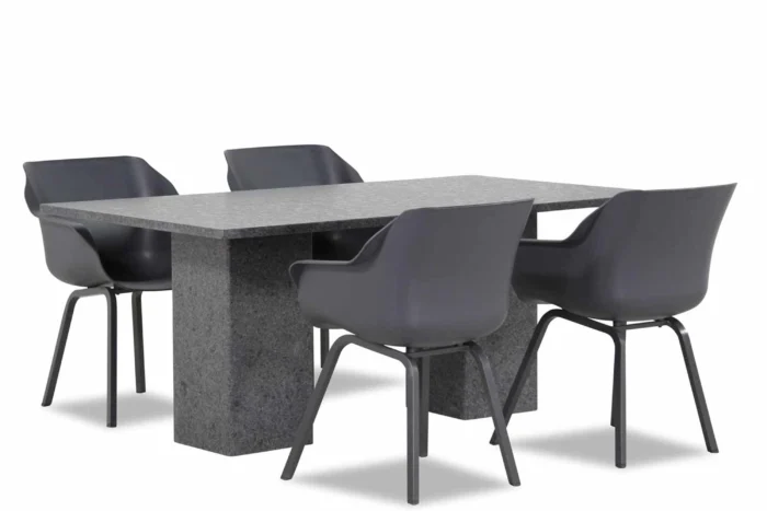 Hartman Sophie element/Graniet 180 cm dining tuinset 5-delig - Grijs-antraciet