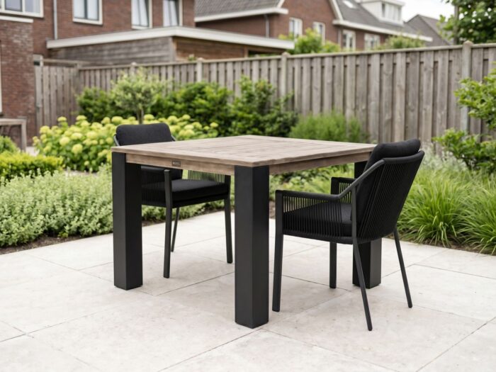 Tierra Outdoor Liv/ROUGH-X 100cm dining tuinset 3-delig stapelbaar Laagste prijsgarantie!