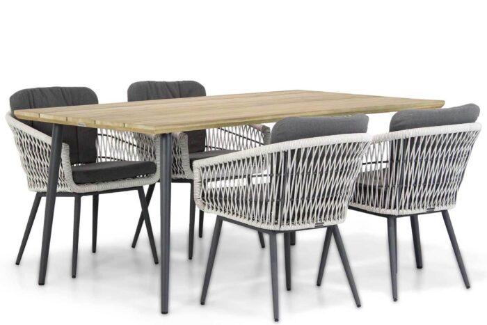 Lifestyle Garden Furniture Western/Montana 180 cm dining tuinset 5-delig – Wit