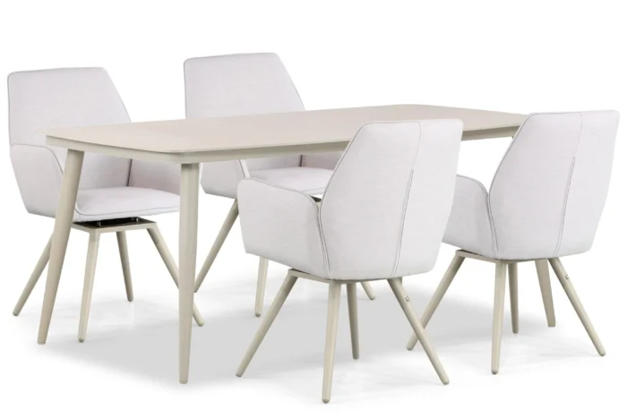 Lifestyle Garden Furniture Andorra/Vienna 180 cm dining tuinset 5-delig - Grijs-antraciet