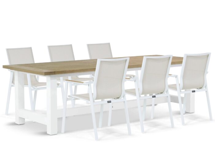 Lifestyle Garden Furniture Fiora/Los Angeles 260 cm dining tuinset 7-delig – Wit