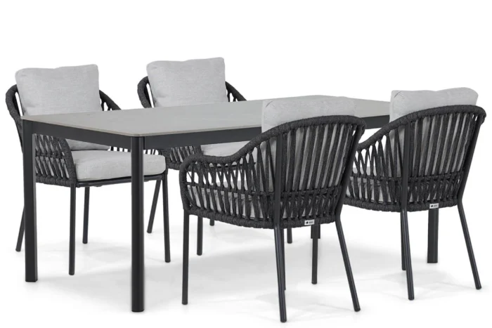 Coco Puerto/Como 180 cm dining tuinset 5-delig - Grijs-antraciet