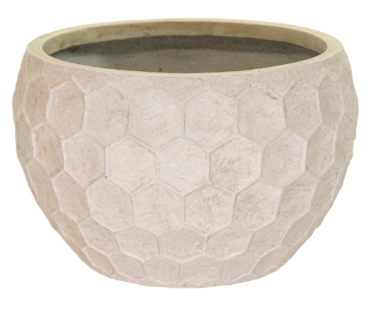 Mcollections Yara Bowl Low Desert D42.5H27 bloempot fiberclay clayfibre – bruin