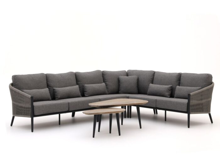 Bellagio tuinmeubelen Mineo/ROUGH-K hoek loungeset 6-delig – Grijs