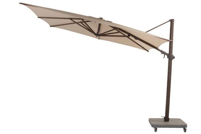 4so Siesta premium parasol beach met wenge houtlook frame 300 x 300 cm – hout