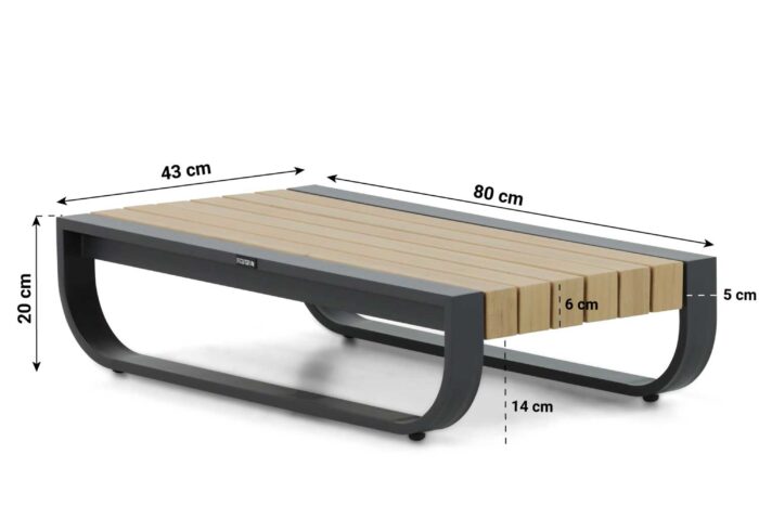 Lifestyle Garden Furniture Venice bijzettafel – Grijs-antraciet