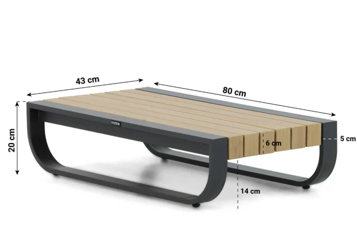 Lifestyle Garden Furniture Venice bijzettafel - Grijs-antraciet