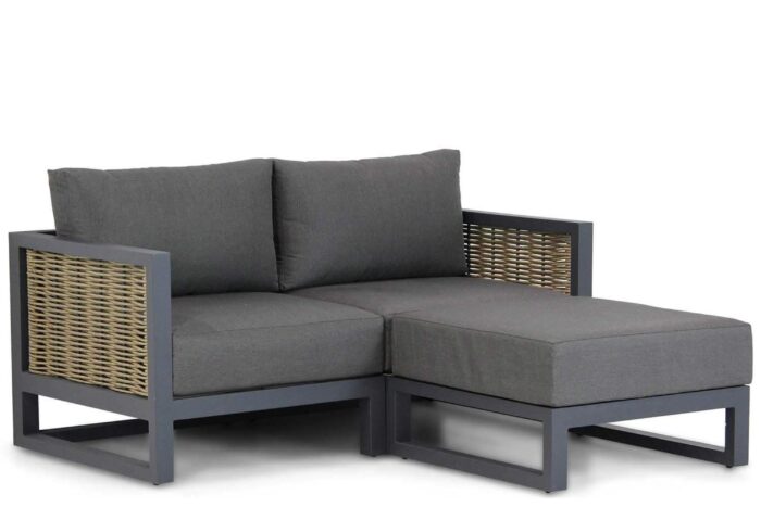 Santika Furniture Salviano chaise longue loungeset 3-delig – Grijs-antraciet