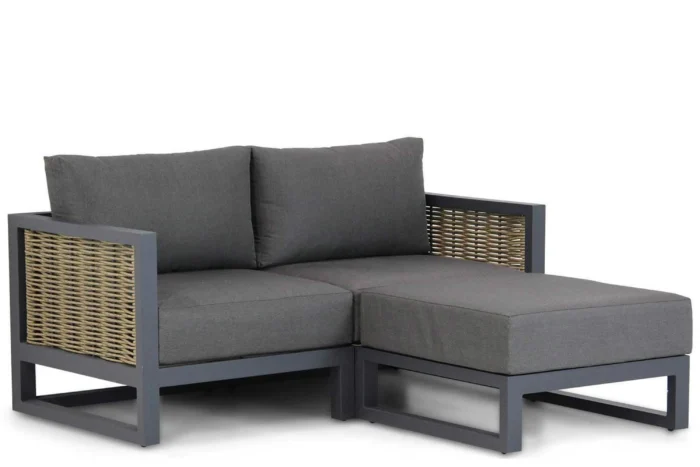 Santika Furniture Salviano chaise longue loungeset 3-delig - Grijs-antraciet