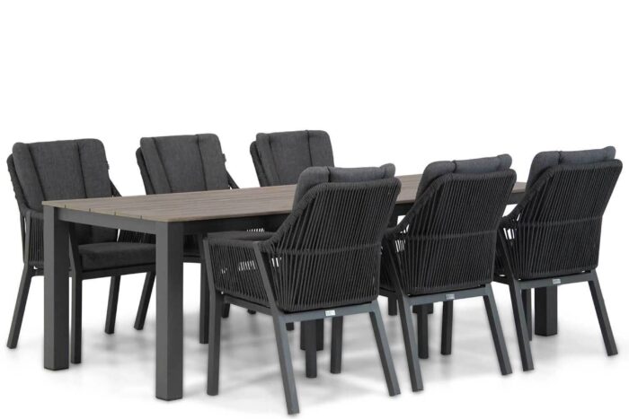 Lifestyle Garden Furniture Verona/Valley 240 cm dining tuinset 7-delig – Grijs-antraciet