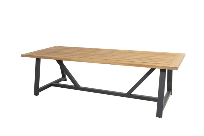 4so Noah Diningtafel Teak Antracite 260 x 100 cm Taste – bruin