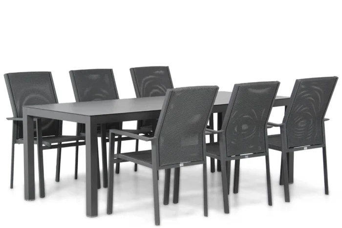 Presto Ricadi/Madras 220 cm dining tuinset 7-delig - Grijs-antraciet