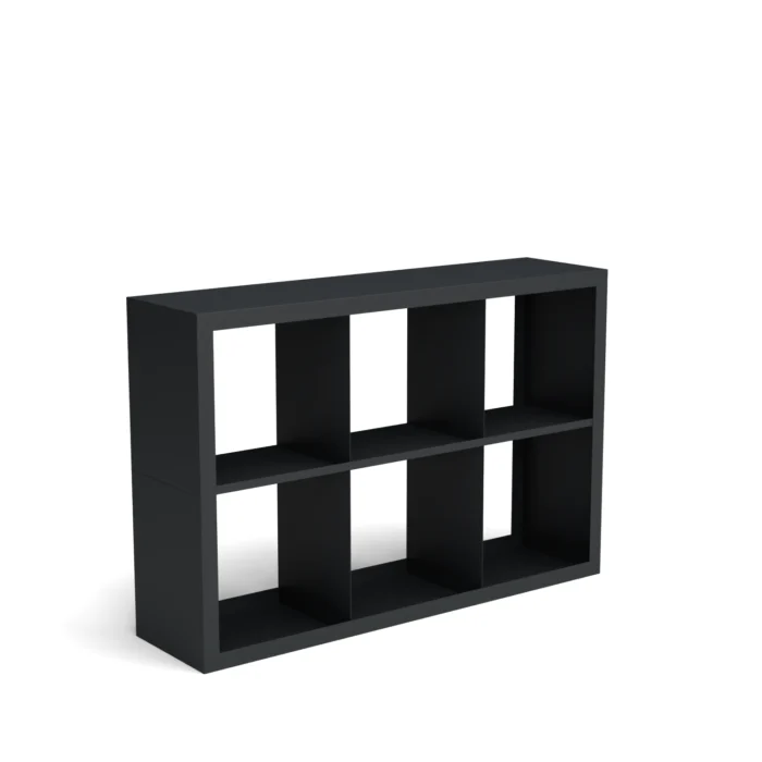 Geroba Beltza zwarte houtopslag onderverdeling 6 vakken 1500x385x1000 mm - zwart