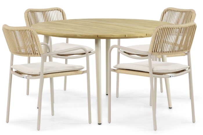 Coco Penya/Montana 130 cm dining tuinset 5-delig – Taupe-naturel-bruin