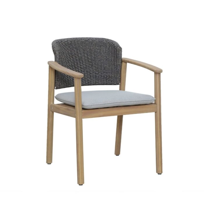 BUITEN living Santo dining tuinstoel | hardhout + touw | Rose Grey Wash – Grijs