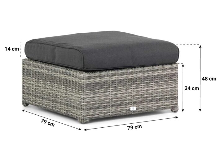 Garden Collections Giardino lounge voetenbank – Grijs-antraciet