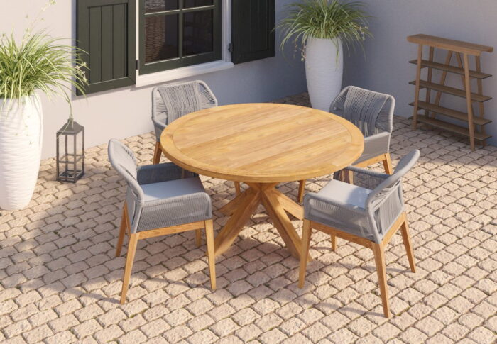 Tuindeco Teak tuintafel rond – hout