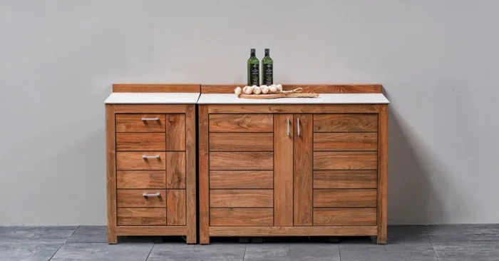 Passion Grills | Buitenkeuken Module Milano | Opstelling 04 | Albastro Cream