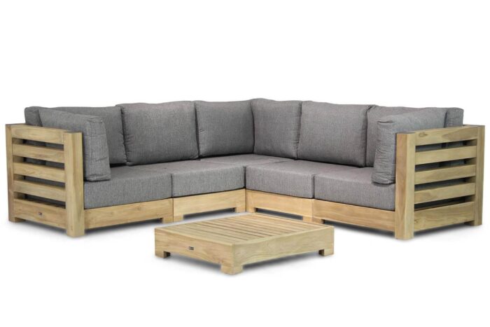 Santika Furniture Levante hoek loungeset 6-delig – Old teak greywash
