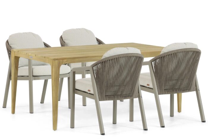 Santika Furniture Guss/Sentis 180 cm dining tuinset 5-delig – Taupe-naturel-bruin