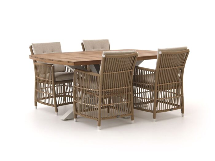 Manifesto Furniture Manifesto Ortello/Induno deens ovaal 180cm dining tuinset 5-delig Laagste prijsgarantie! – Wit
