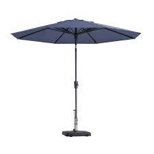 Madison Paros II round safier blue stokparasol 300 cm zonwering – blauw