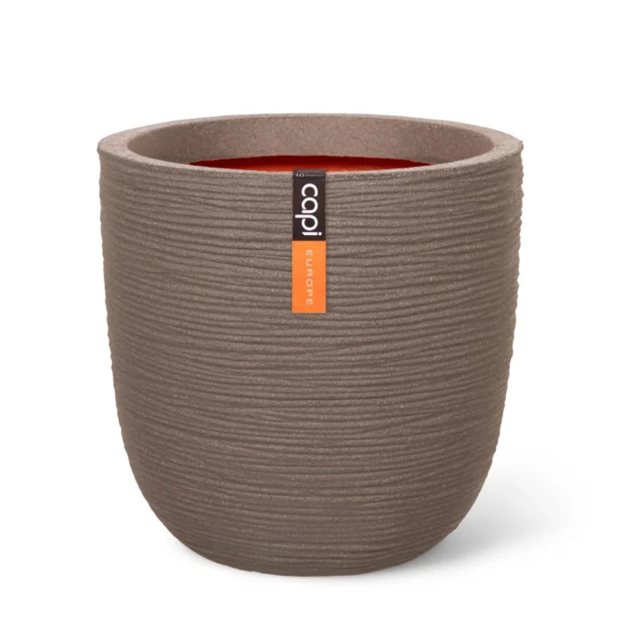 Capi europe Pot bol Rib NL 43x41 warm taupe bloempot - grijs;paars;wit