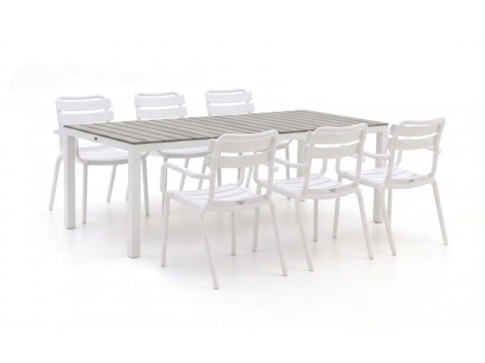 Forza Furniture Forza Vico/Fidenza 220cm dining tuinset 7-delig stapelbaar Laagste prijsgarantie!