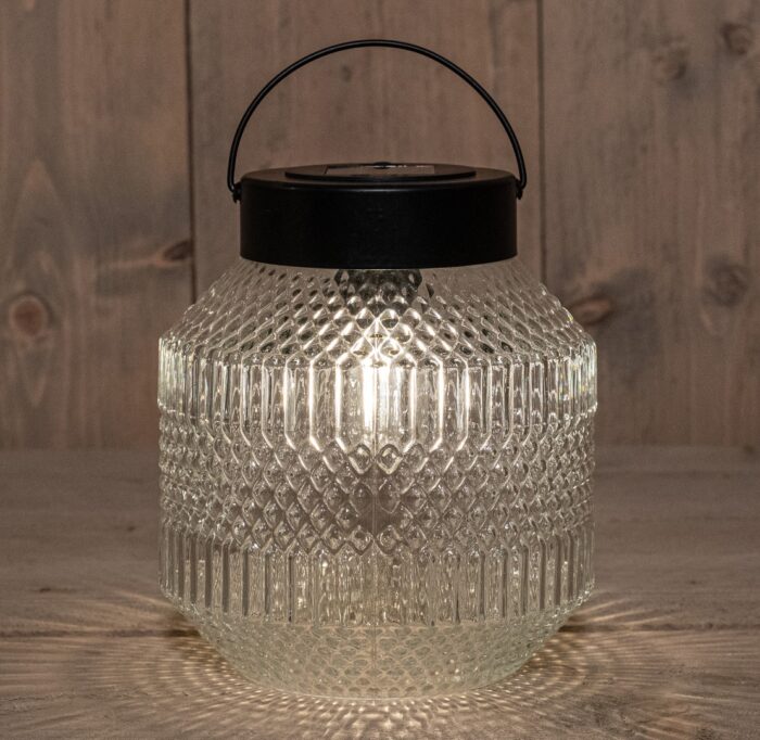 Annas collection Glazen Retro Lamp Helder 16 x 16 cm solar Anna’s Collection – transparant
