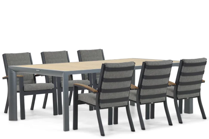 Osmen Midura/Borello 240 cm dining tuinset 7-delig - Grijs-antraciet