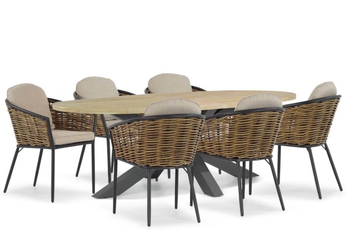 Lifestyle Garden Furniture Nice/Brookline 240 cm dining tuinset 7-delig – Grijs-antraciet