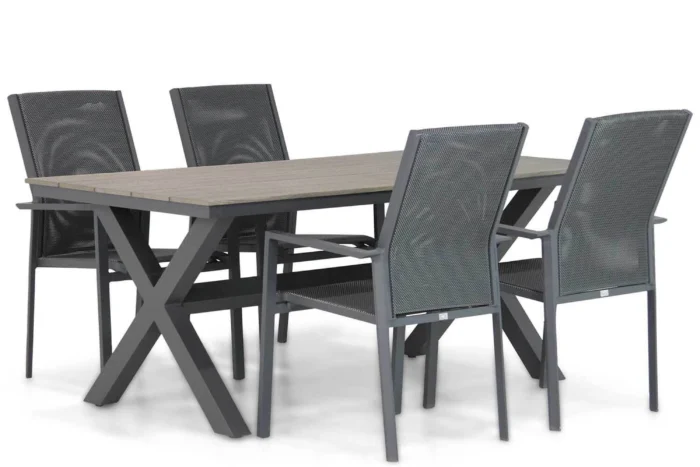 Presto Ricadi/Forest 180 cm dining tuinset 5-delig - Grijs-antraciet