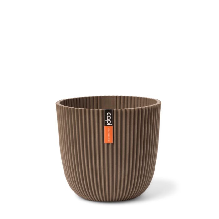 Capi europe Pot bol Groove 21 5×20 warm taupe bloempot – grijs;paars;wit