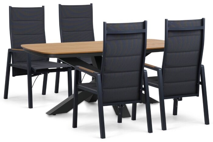 Lifestyle Garden Furniture Essence/Camila 180×100 cm dining tuinset 5-delig – Grijs-antraciet