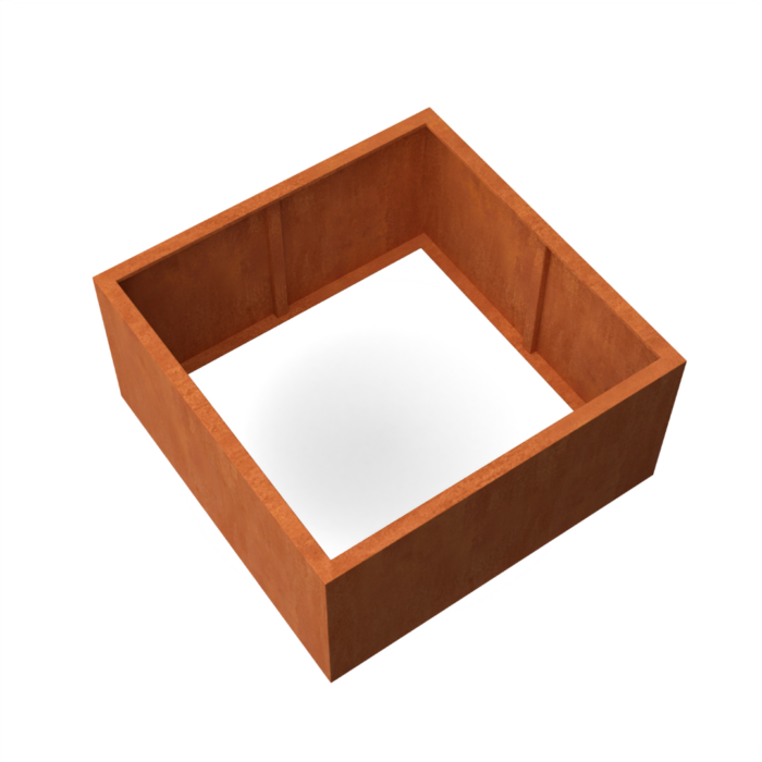 Geroba Artesa Rechthoekige plantenbak cortenstaal L120 x B120 x H60 cm zonder bodem – bruin