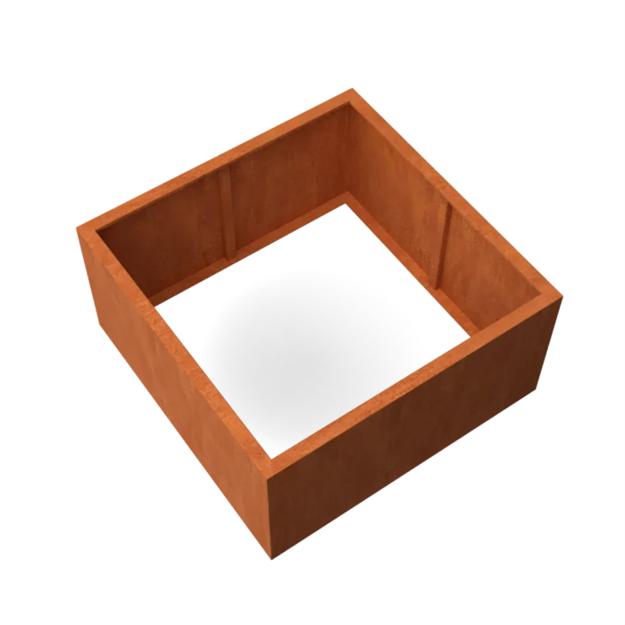 Geroba Artesa Rechthoekige plantenbak cortenstaal L120 x B120 x H60 cm zonder bodem - bruin