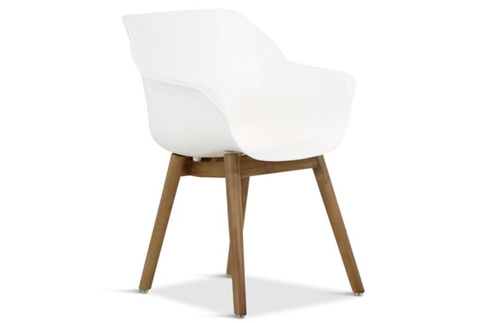 Hartman Sophie dining tuinstoel met teakpoot – Wit