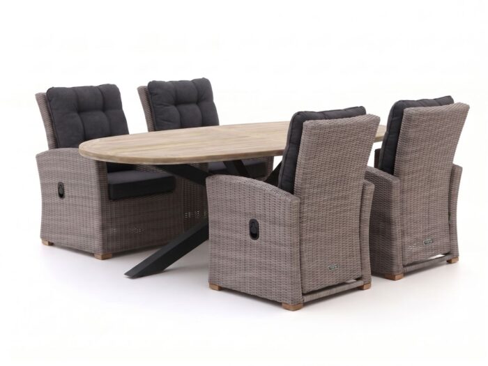 Intenso Furniture Intenso Mazzano/ROUGH-Y Ellips 200cm dining tuinset 5-delig verstelbaar Laagste prijsgarantie!