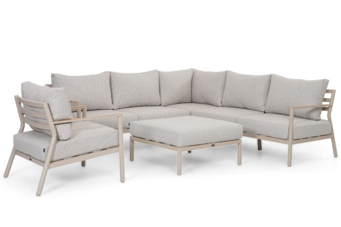 Lifestyle Garden Furniture Verano hoek loungeset 4-delig – Taupe-naturel-bruin