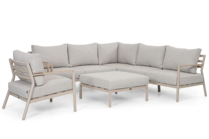 Lifestyle Garden Furniture Verano hoek loungeset 4-delig - Taupe-naturel-bruin