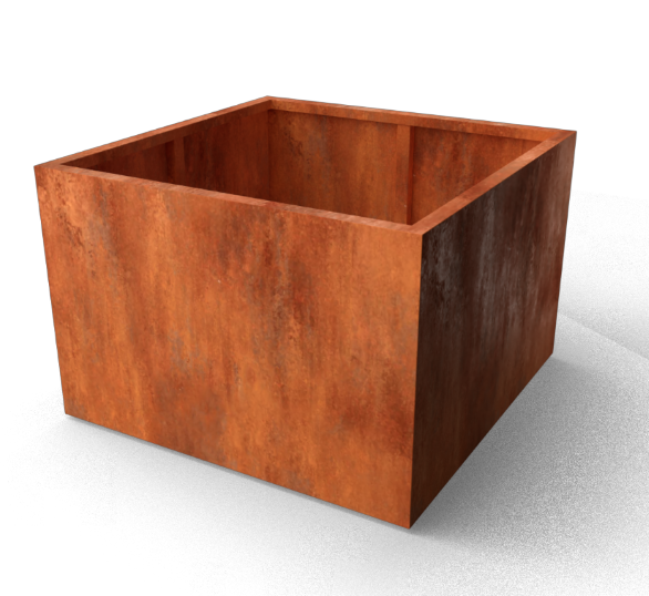 Geroba Artesa Rechthoekige plantenbakken Cortenstaal 1200 x 1200 x 800 mm – oranje