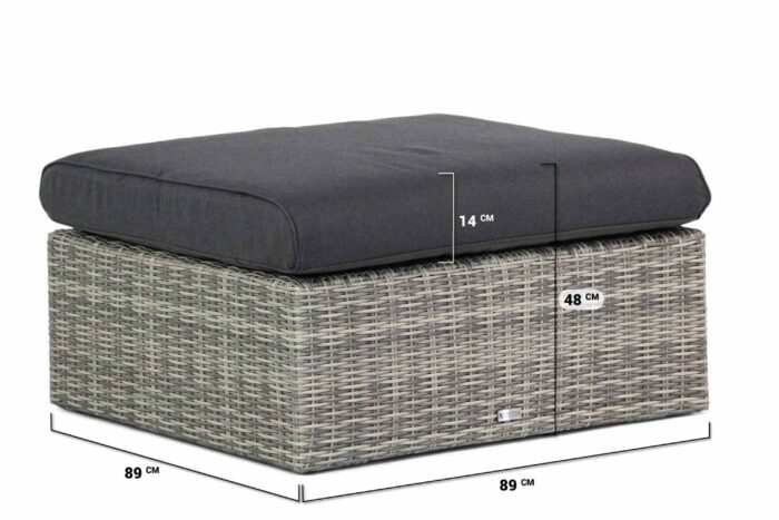 Garden Collections Amico lounge voetenbank – Grijs-antraciet