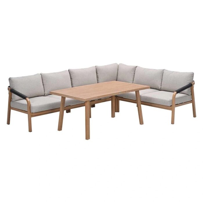 Garden impressions Monti Lounge- diningset 5 dlg Gobi Sand – bruin;zwart