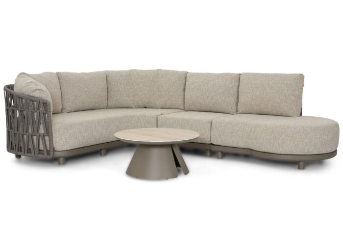 Santika Furniture Cayora organisch loungeset 4-delig – Taupe-naturel-bruin