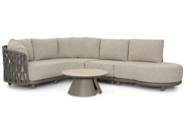 Santika Furniture Cayora organisch loungeset 4-delig - Taupe-naturel-bruin
