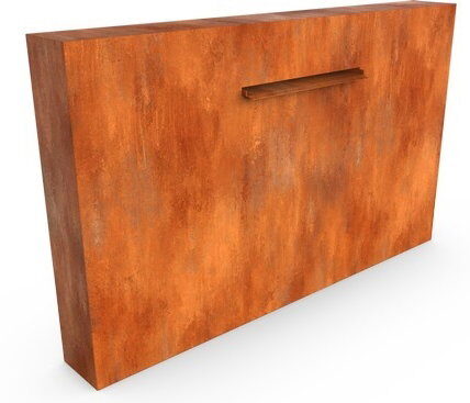 Geroba Cascadi Cortenstaal Watervalelement naast vijver 2000 x 250 x 1200 mm – bruin