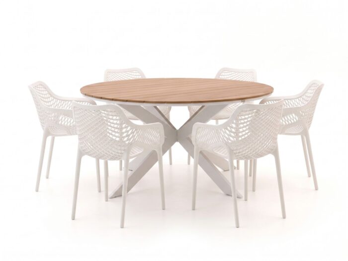 Forza Furniture Ripi/Fidenza ø149cm dining tuinset 7-delig stapelbaar