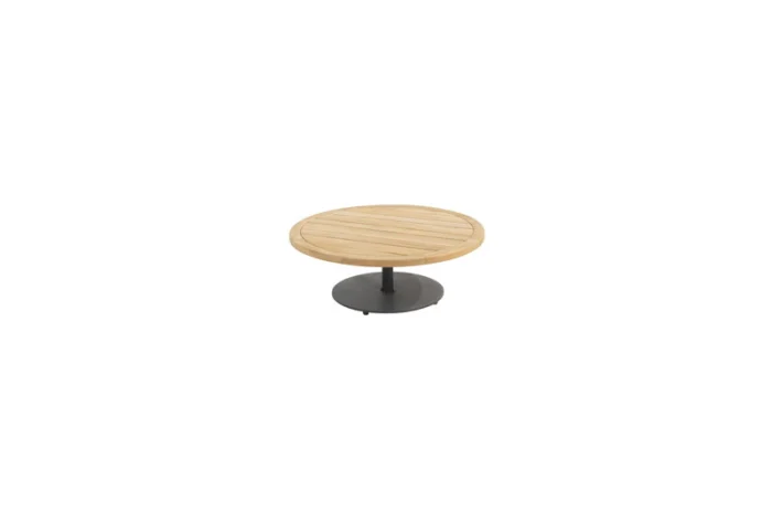 4so Volta teak salontafel centrale poot antraciet 80 cm dia. H30 cm - grijs