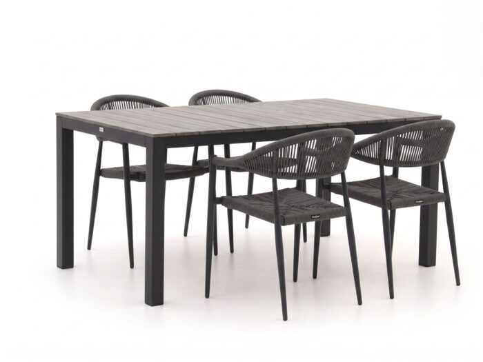 Manifesto Furniture Manifesto Belpasso/Fidenza 160cm dining tuinset 5-delig stapelbaar Laagste prijsgarantie!